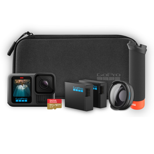 CÁMARA DE ACCIÓN GOPRO HERO 13 HOLIDAY BUNDLE + LENTE MACRO + 4 BATERIAS DE REGALO
